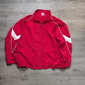 Red Zip Up Windbreaker Jacket Men’s Medium Retro Lightweight